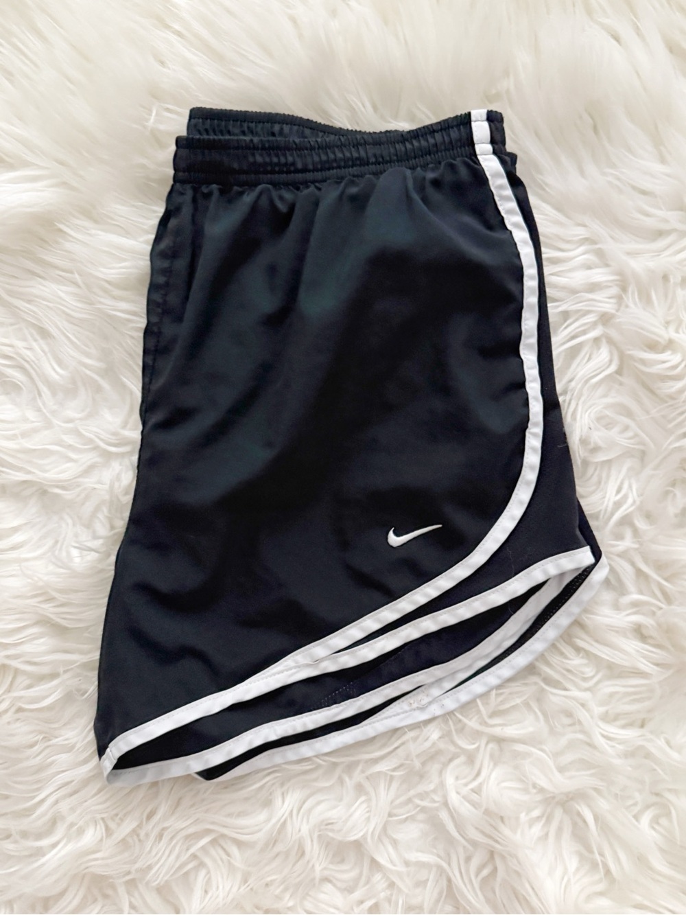 Nike Tempo Dri-Fit Running Shorts Black and White Size Medium